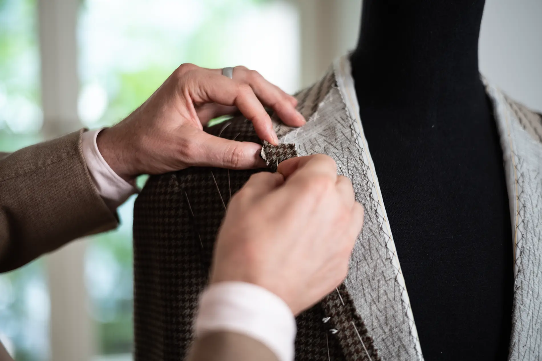 Bespoke Maßanzug handpikierte Revers Bespoke Maßanzug Konstruktion